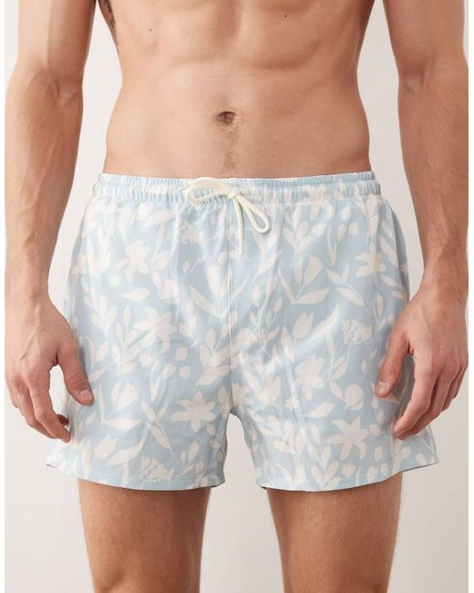 Free Society Natural Leaf Print Swimshort for men