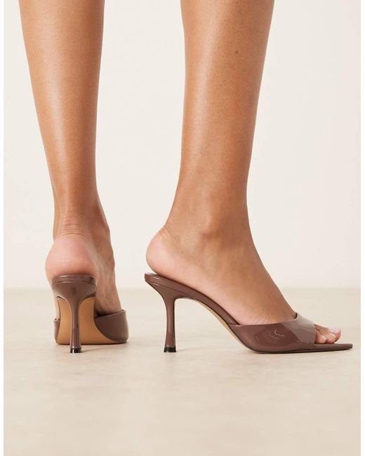 Sandali Sabot Marroni Con Tacco Classico di Mango in Brown