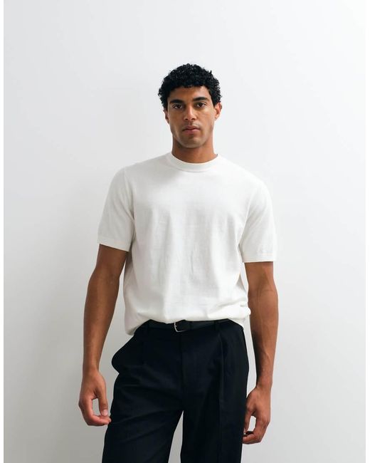 ASOS White Essential Relaxed Fine-knit Crew-neck for men