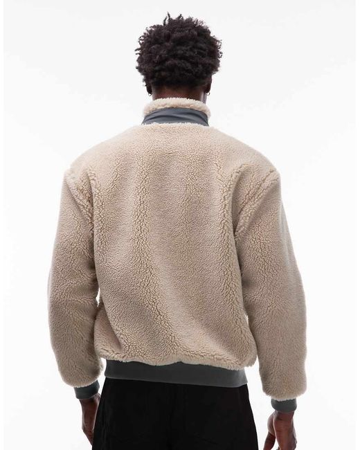 Element Gray Oak Sherpa Zip Through Fleece for men
