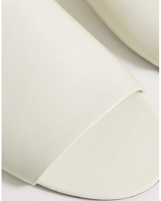 Mango White 100% Leather Flat Sandal
