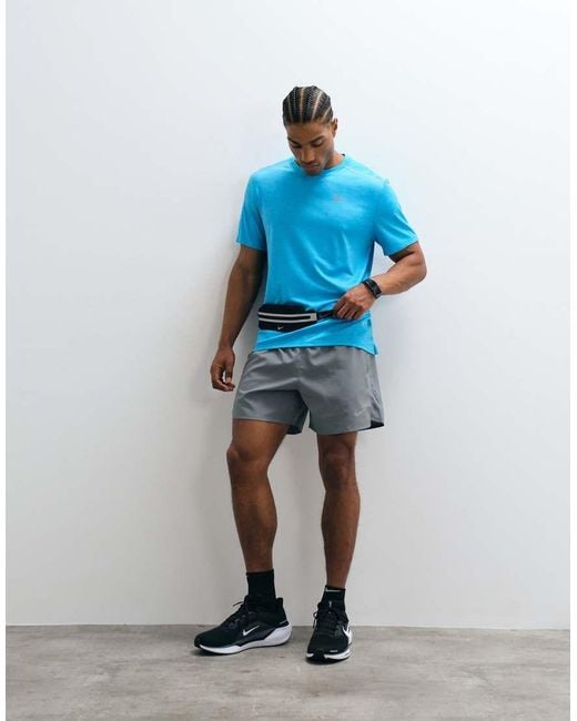 Nike Blue Miler Dri-fit Uv-protection T-shirt for men