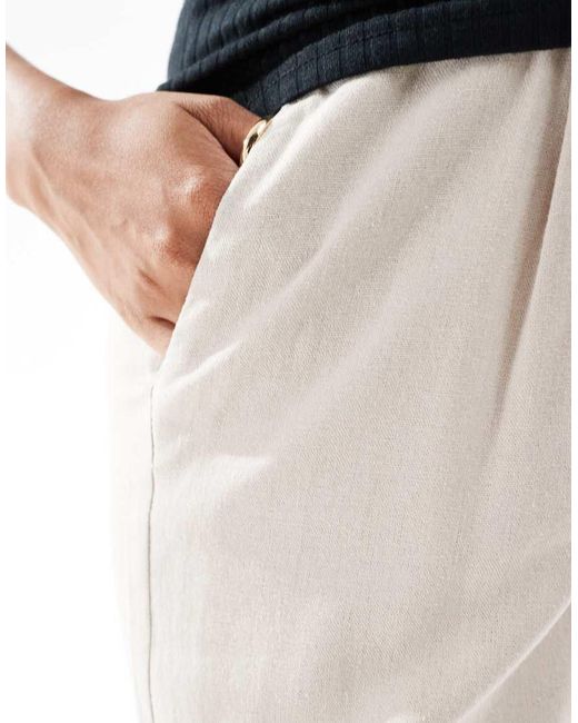 Vero Moda White Linen Blend Wide Leg Trousers
