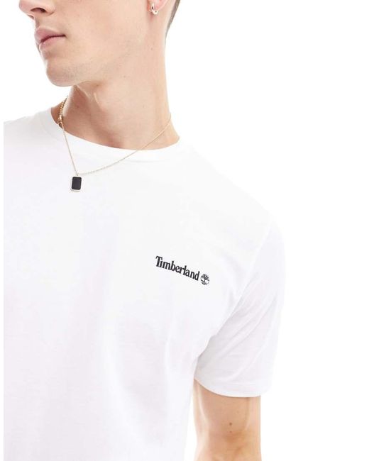 Timberland White Small Script Logo T-shirt for men