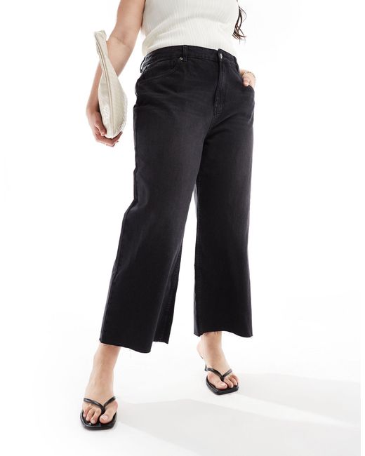 Asos design curve - jean court et ample - délavé ASOS en coloris Black