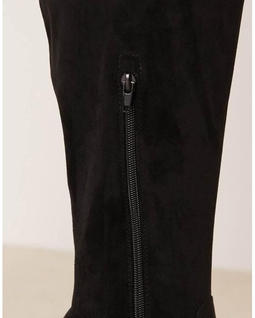 ASOS Black Curve Kai Chunky Heeled Over The Knee Boots