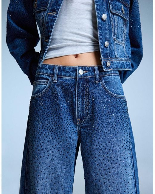 Bershka Blue – gerade geschnittene jeans