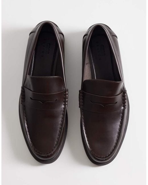 ASOS Brown Penny Loafers for men