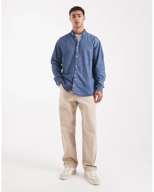 JJ Rebel Denim Overhemd in het Blue voor heren