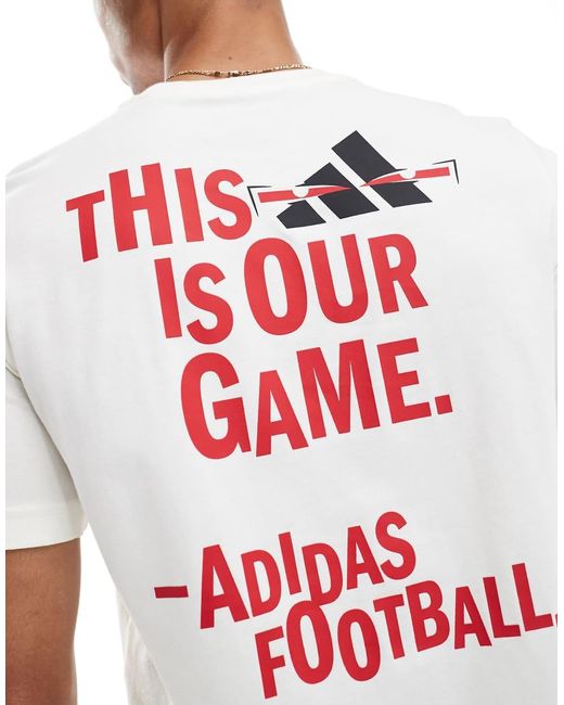 Camiseta Blanca Con Estampado Gráfico De Adidas Football-Blanco Adidas Originals de hombre de color White