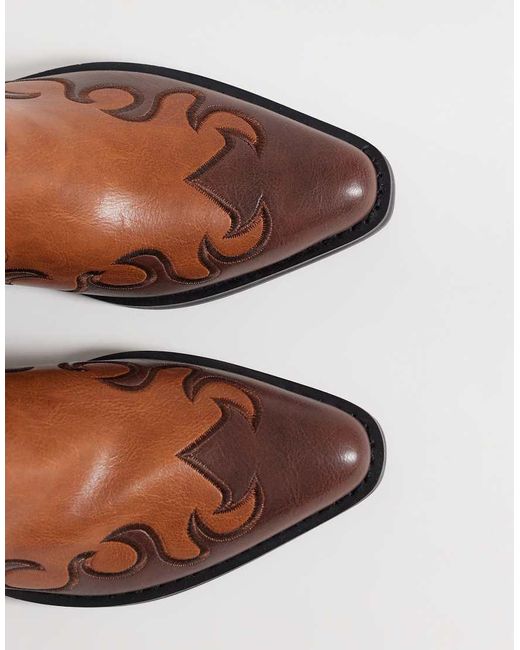 Public Desire Brown Celia Western Boots