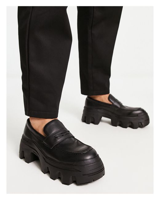 ASOS Chunky Loafers in Black for Men | Lyst