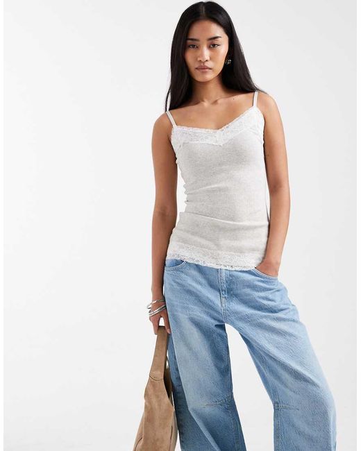 Hollister Blue Y2k Slim Lace Trim Cami