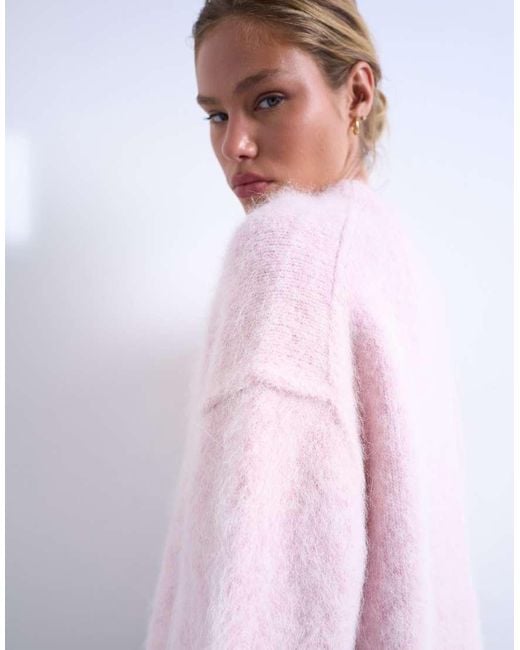 TOPSHOP White Knitted Premium Alpaca Jumper