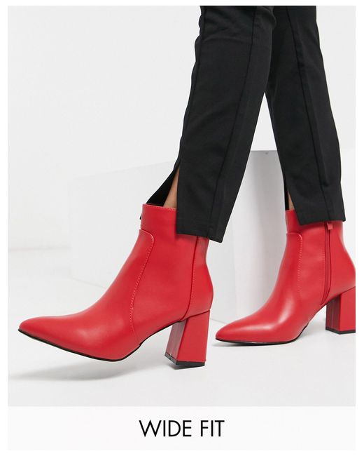 Sapphire - stivaletti a pianta larga con tacco di Raid Wide Fit in Rosso |  Lyst