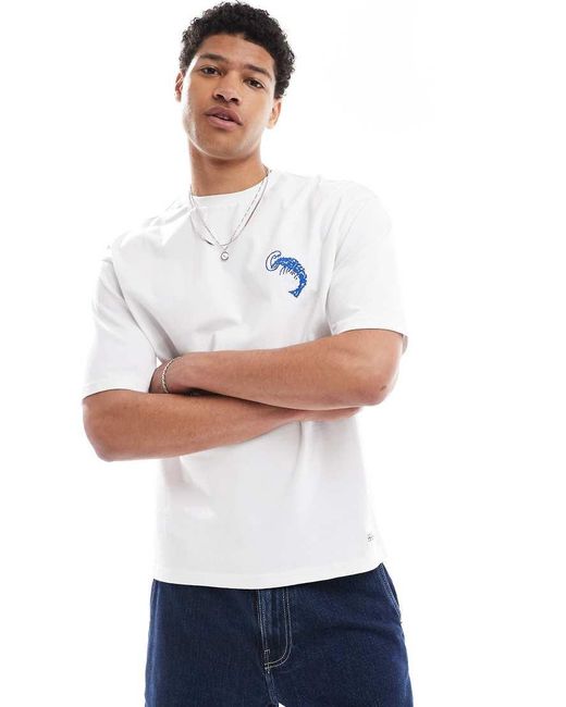 Camiseta Blanca Y Azul Holgada De -Blanco Native Youth de hombre de color White