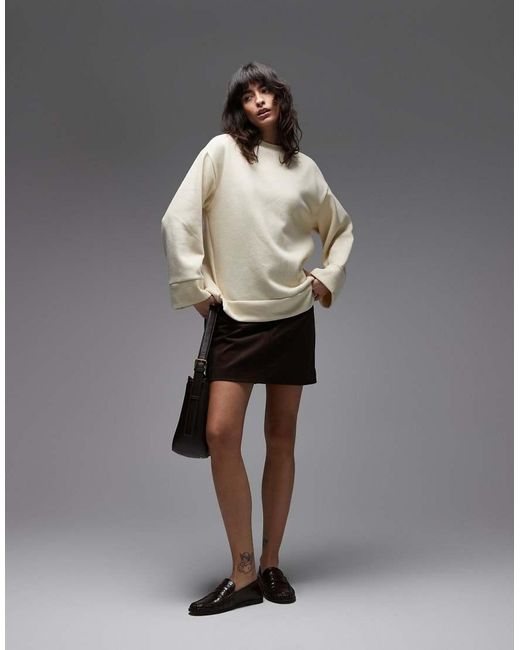 ASOS Natural Supersoft Split Hem Sweatshirt