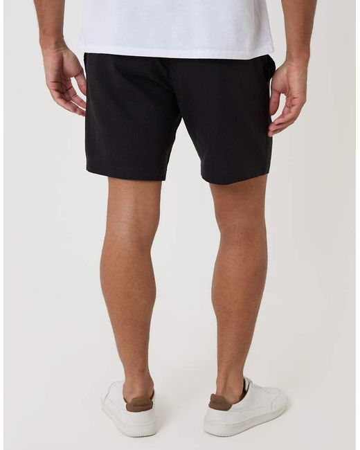 Threadbare Black Shorter Length Linen Blend Shorts for men