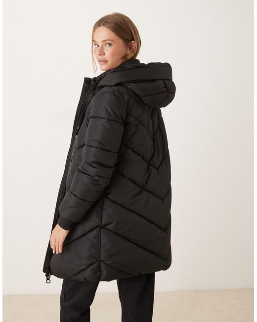 Jdy Natural Chevron Hooded Padded Coat