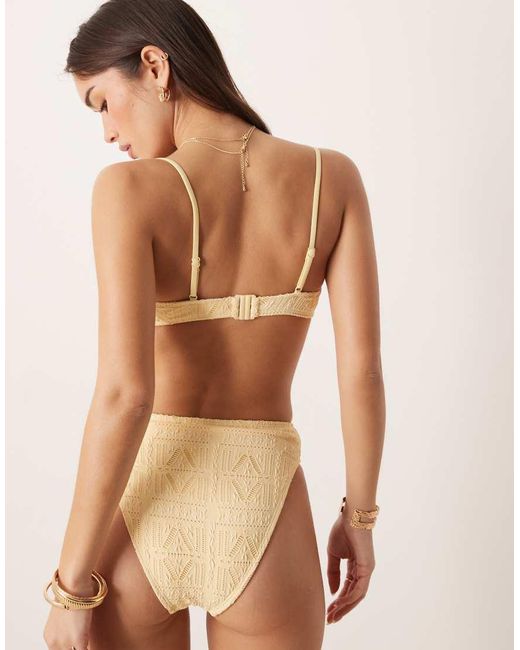 ASOS Natural Kyle Broderie Sao Paolo Underwired Bikini Top