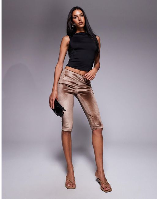 ASOS Brown Velvet Capri Pull On