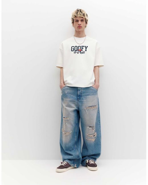 Pull&Bear – t-shirt in Blue für Herren