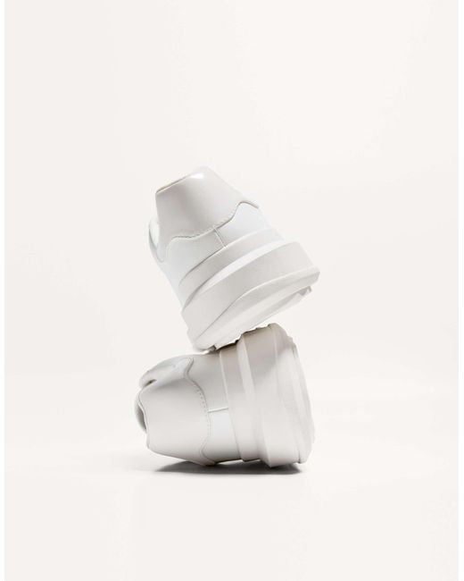Bershka – e sneaker mit dicker sohle in Natural für Herren