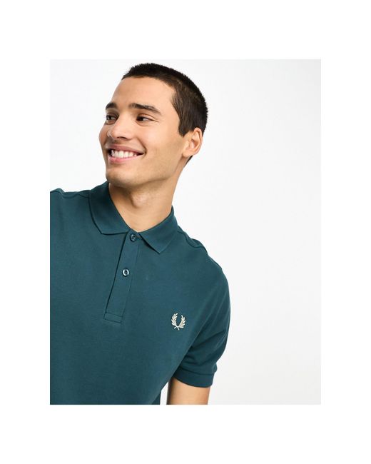 Fred Perry Plain Polo Shirt in Blue for Men | Lyst