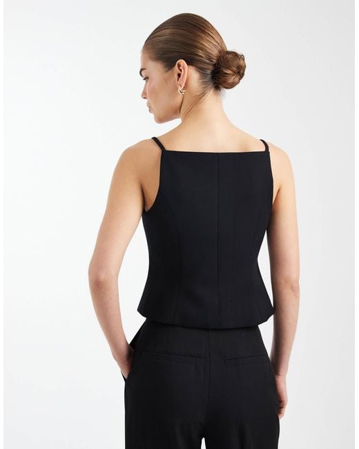 ASOS Black Tailored Button Through Cami Top