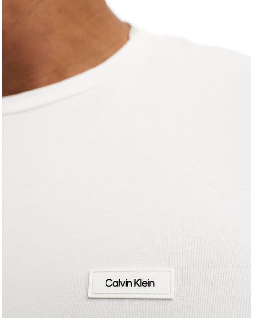Calvin Klein White Stretch Slim Fit T-shirt for men