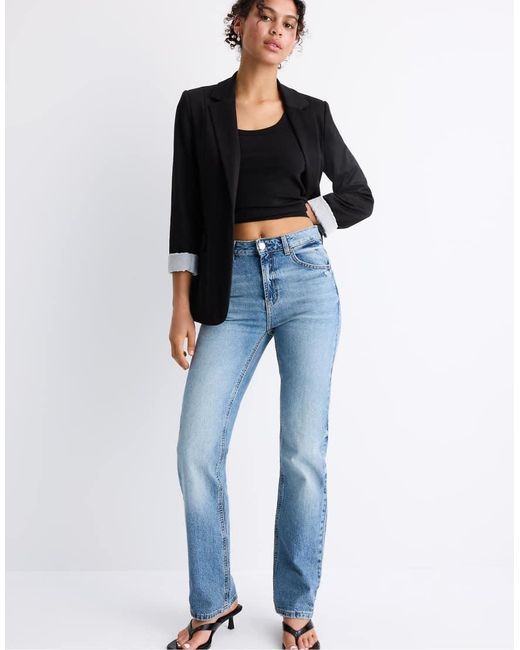 Stradivarius Blue Slim Fit Blazer