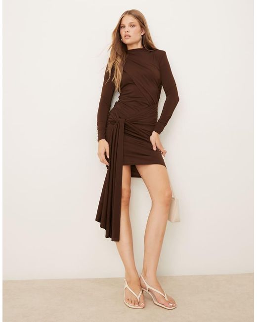 Pretty Lavish Natural Drape Jersey Mini Dress