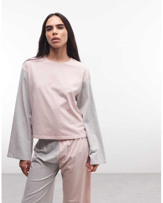 Daisy Street Multicolor Pajama Shirt And Bottoms