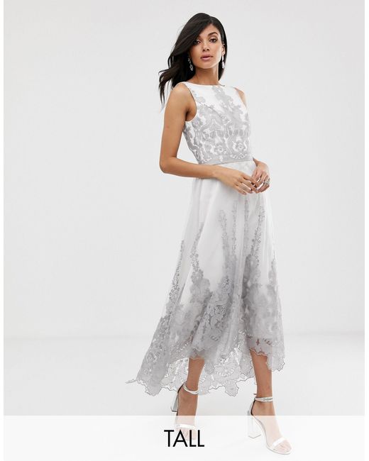 premium lace midi dress