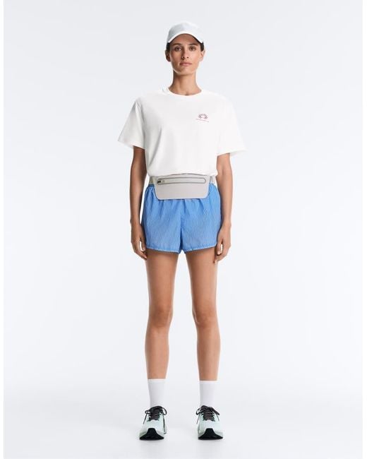 Oysho Blue Striped Technical Shorts