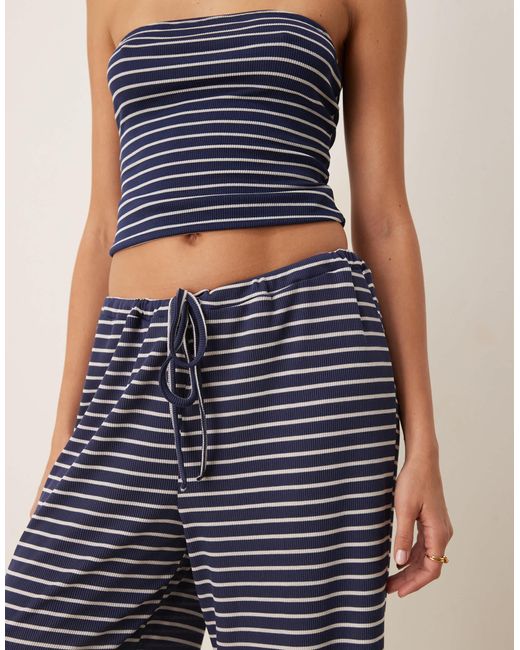 Pantalon large d'ensemble à rayures ASOS en coloris Blue