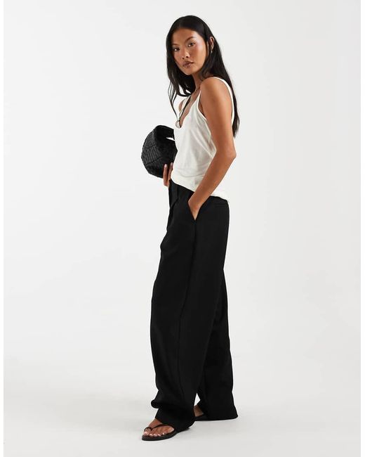 ASOS Black Petite Arch Barrel Trousers