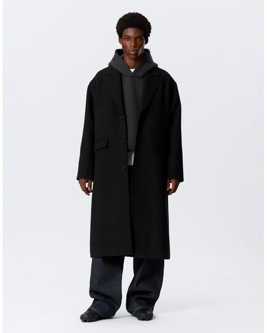 Weekday Black Wool Blend Coat for men
