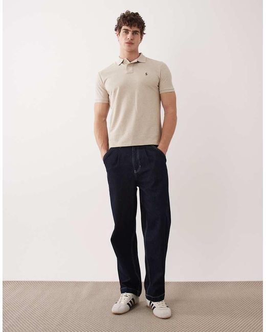 Polo Ralph Lauren Natural Icon Logo Custom Slim Fit Pique Polo for men