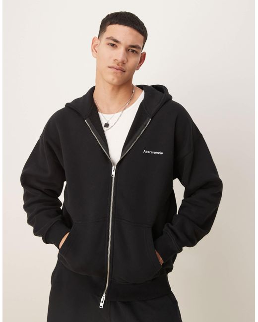 Abercrombie & Fitch – kapuzenjacke in Black für Herren