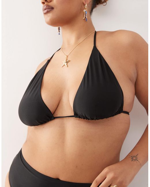Collusion Black Curve Mix And Match Triangle Bikini Top