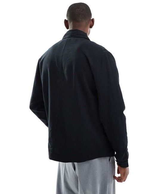 French Connection Blue French Connection 2 Pocket Linen Overshirt for men