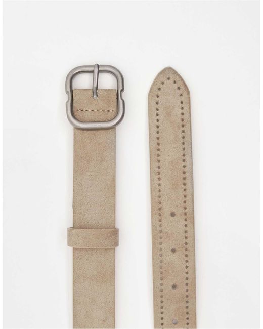 Ceinture imitation daim à trous - beige Pull&Bear pour homme en coloris Blue