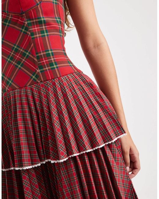 Tommy Hilfiger Red Tommy Girl Tartan Bustier Dress