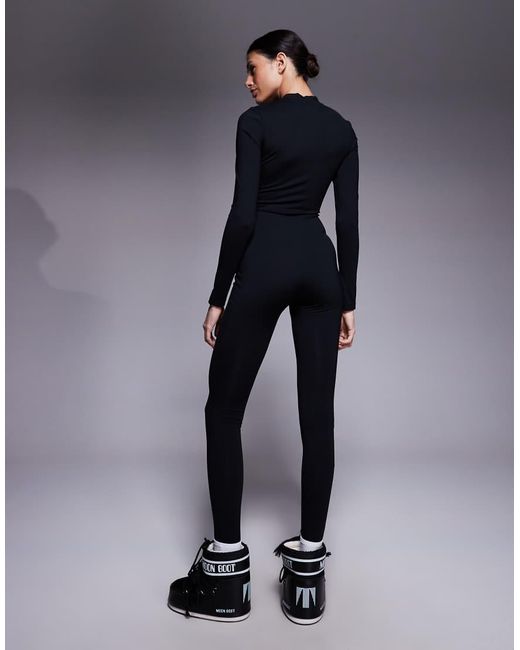ASOS 4505 Ski & Snow Blue Asos 4505 Tall Ski Thermal Fleece Back Base Layer Long Sleeve Unitard With Sweat Wicking