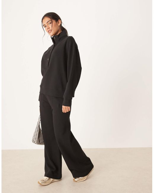 ASOS Green Wide Leg Trackies With Tuck Detail