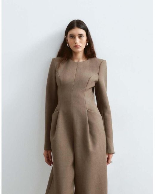 ARRANGE Brown Structured Tailored Jumpsuit