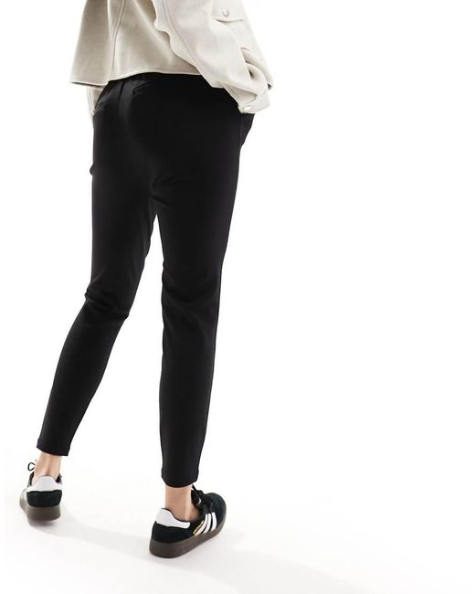 Vero Moda Black Jersey Tie Waist Tapered Trousers