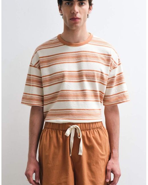 ASOS COLLECTIVE Brown Cotton Shorts With Linen for men