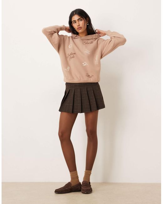 Sweat à capuche graphique - beige Abercrombie & Fitch en coloris Natural